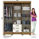 Ver imagem 4 de Guarda-Roupa Casal 6 Portas 3 Gavetas com Espelho Santorini Henn Branco/Nature/Off White