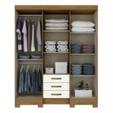 Ver imagem 3 de Guarda-Roupa Casal 6 Portas 3 Gavetas com Espelho Santorini Henn Branco/Nature/Off White