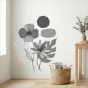 Ver imagem 1 de Adesivo de Parede Flores e Folhagens Cinza 80x100 Mod.07