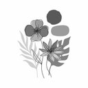 Ver imagem 2 de Adesivo de Parede Flores e Folhagens Cinza 80x100 Mod.07