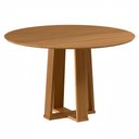 Ver imagem 3 de Mesa de Jantar Redonda Belly 117cm Ypê N01 com 4 Cadeiras Ávila Suede Bege - Lyam Decor