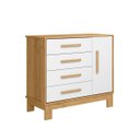 Ver imagem 3 de Cômoda Sapateira 4 Gavetas 1 Porta Q Encanto Slim Mdf: Freijo Branco
