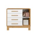 Ver imagem 2 de Cômoda Sapateira 4 Gavetas 1 Porta Q Encanto Slim Mdf: Freijo Branco
