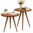 Ver imagem 2 de Conjunto 2 Mesas Retrô Pés Palito Apoio e Lateral Star - Jm3:freijó