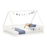 Cama Viúva Infantil Montessori Branco Madeira Casa com Estrado Stella Idimex - 7