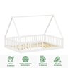 Cama Viúva Infantil Montessori Branco Madeira Casa com Estrado Stella Idimex - 3