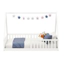 Ver mais imagens de Cama Viúva Infantil Montessori Branco Madeira Casa com Estrado Stella Idimex