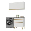 Ver imagem 2 de Conjunto Lavanderia Multiuso Armário e Balcão Multimóveis MP5015 Branco