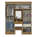 Ver imagem 2 de Guarda-Roupa Solteiro 6 Portas 2 Gavetas Nicho Penteadeira Espelhado com Banco Fiora Henn