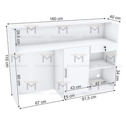 BALCÃO DE RECEPÇÃO ATENDENTE COM PORTA M469.B (LOJA, CAIXA) MUNDI MOVEIS - 2