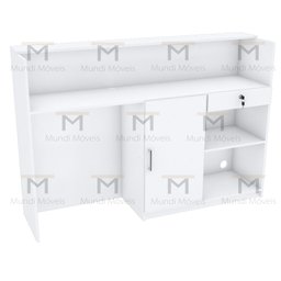 BALCÃO DE RECEPÇÃO ATENDENTE COM PORTA M469.B (LOJA, CAIXA) MUNDI MOVEIS - 3