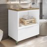 Gabinete para Banheiro 80cm Mdf Nesher Marquesa Branco Marrom - 3