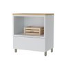 Gabinete para Banheiro 80cm Mdf Nesher Marquesa Branco Marrom - 1