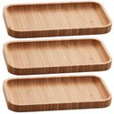 Ver imagem 1 de Kit 3 Bandejas de Bambu Retangular para Cozinha 20x10cm Petisqueiras Multiuso Hire Lyor
