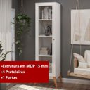 Ver imagem 7 de Estante Livros Genialflex Malta 1 Porta de Vidro Branco