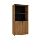 Ver imagem 1 de Armário Alto Estante com 02 Portas 161,5x80x42cm Wlae80 Lâmina Mel - Preto