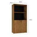 Ver imagem 4 de Armário Alto Estante com 02 Portas 161,5x80x42cm Wlae80 Lâmina Mel - Preto