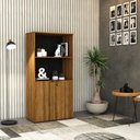 Ver imagem 5 de Armário Alto Estante com 02 Portas 161,5x80x42cm Wlae80 Lâmina Mel - Preto