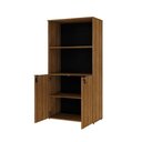 Ver imagem 3 de Armário Alto Estante com 02 Portas 161,5x80x42cm Wlae80 Lâmina Mel - Preto