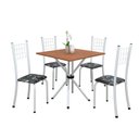 Ver imagem 2 de Conjunto de Mesa Tubular 70cm x 70cm Tampo em MDF com 4 Cadeiras Dany Branco/Preto