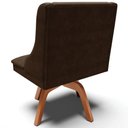 Ver imagem 6 de Kit 4 Cadeiras Decorativas Sala de Jantar Base Giratória de Madeira Firenze Suede Marrom/Natural G19