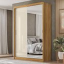 Ver imagem 1 de Guarda Roupa Casal Ambiente Riva 22515k com Espelho Cinamon Touch Off White Flex - Demóbile
