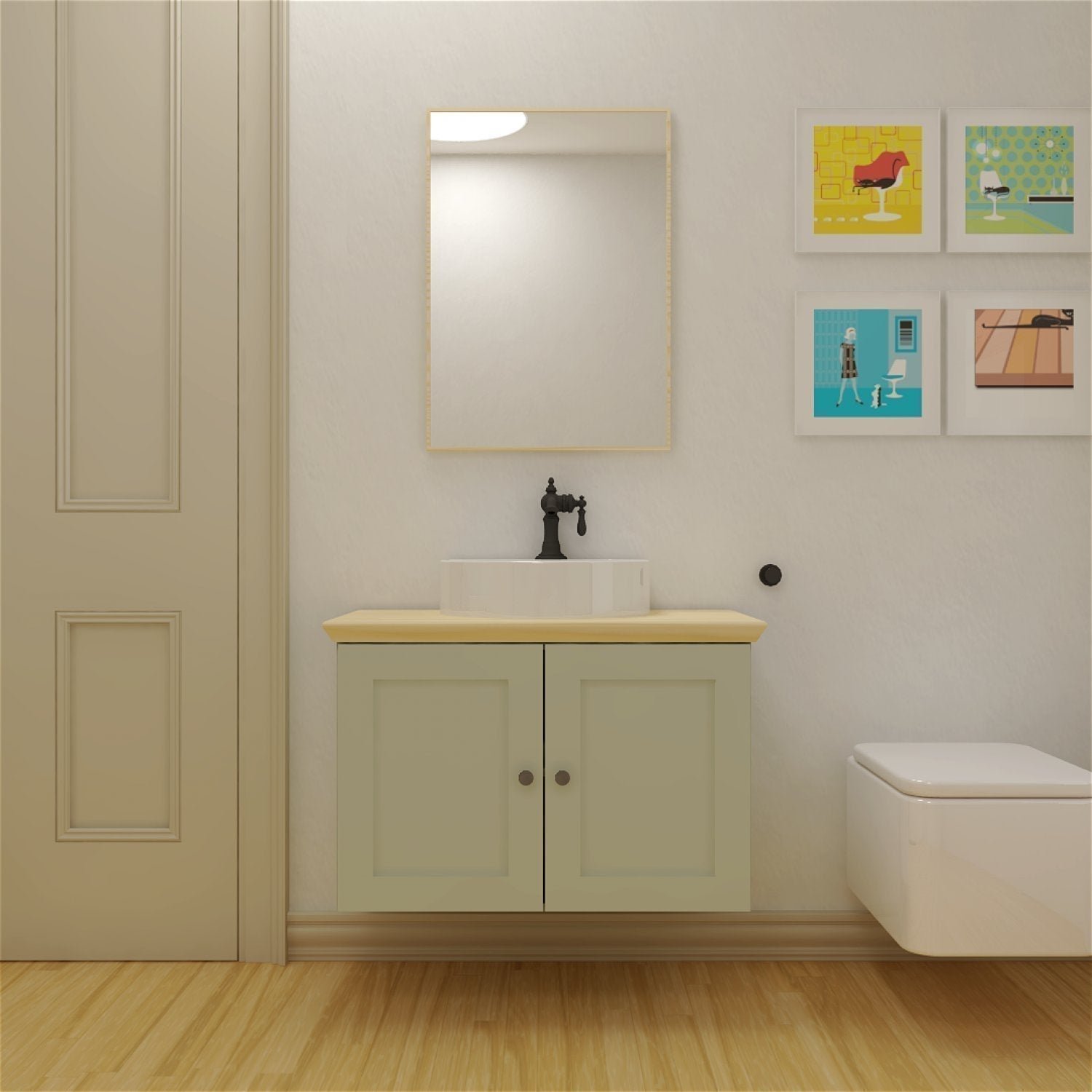 Gabinete Para Banheiro Provence 80cm - 1
