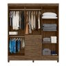 Guarda Roupa Pequeno 177cm com Espelho Castanho Wood Achard Shop Jm - 3