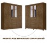 Guarda Roupa Pequeno 177cm com Espelho Castanho Wood Achard Shop Jm - 4