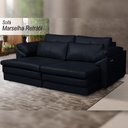 Ver imagem 2 de Sofá Decorativo Sala de Estar Marselha Retrátil Elétrico 3 Lugares 215cm Couro Azul Marinho - Mozzel
