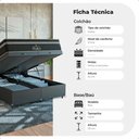 Ver imagem 5 de Cama Box Baú Casal Bipartido Preto + Colchão Paris Preto Couro Preto/preto