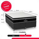Ver imagem 6 de Cama Box Baú Casal Bipartido Preto + Colchão Paris Preto Couro Preto/preto