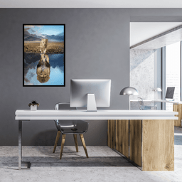 Quadro Decorativo Grande Para Sala Quarto Leão de Judá:Preto - 2