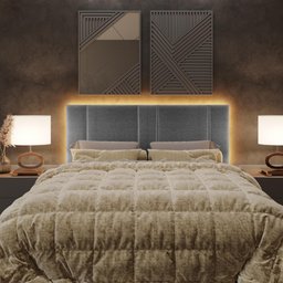 Cabeceira Queen Estofada com Led - Linho Cinza - 7