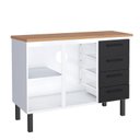 Ver imagem 2 de Balcão de Aço com Tampo Madeira 117x91x52cm 2 Portas 4 Gavetas Juno 120 Cozimax Preto/jequitiba