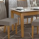 Ver imagem 6 de Conjunto Sala de Jantar Mesa Tampo em Vidro Aries 6 Cadeiras Apogeu Móveis Lopas