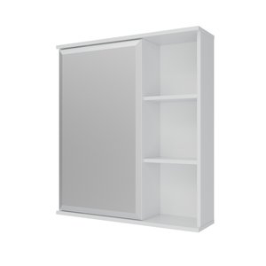 Espelheira para Banheiro 1 Porta 3 Prateleiras Treviso Mgm Móveis