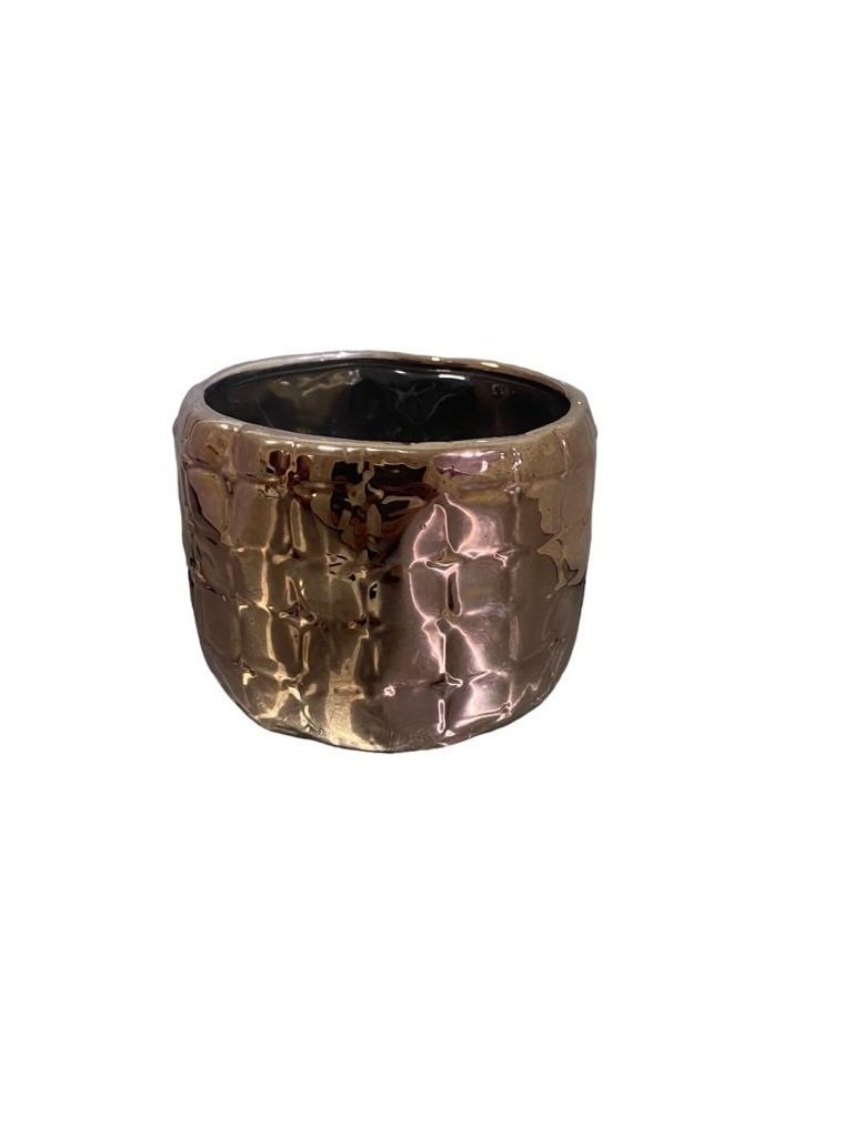 Vaso Decorativo Cachepot Cobre Bronze Envelhecido colonial Espressione Cachepot Decorativo Dourado,  - 1