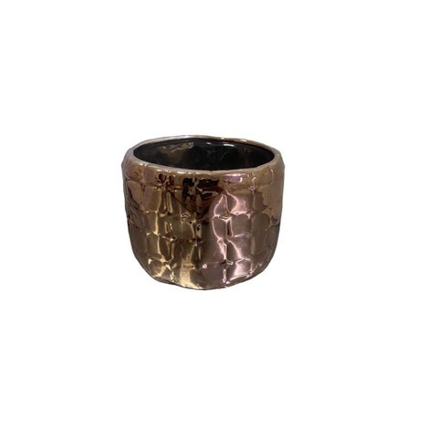 Vaso Decorativo Cachepot Cobre Bronze Envelhecido colonial Espressione Cachepot Decorativo Dourado,