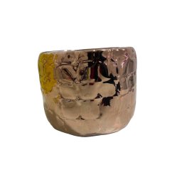 Vaso Decorativo Cachepot Cobre Bronze Envelhecido colonial Espressione Cachepot Decorativo Dourado,  - 3