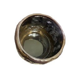 Vaso Decorativo Cachepot Cobre Bronze Envelhecido colonial Espressione Cachepot Decorativo Dourado,  - 2