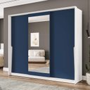 Ver imagem 1 de Guarda Roupa Casal 3 Portas de Correr e 4 Gavetas com Espelho 240850 Linha Porto Politorno Móveis