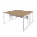 Ver imagem 3 de Plataforma de Trabalho 2 Pessoas 1,50m X 1,40m Pés Metal F5 Cor:macadâmia com Branco