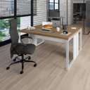 Ver imagem 1 de Plataforma de Trabalho 2 Pessoas 1,50m X 1,40m Pés Metal F5 Cor:macadâmia com Branco