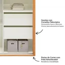 Ver imagem 6 de Guarda Roupa 2 Portas de Correr 2 Gavetas 179cm 100% MDF Branco/Freijó/Off White