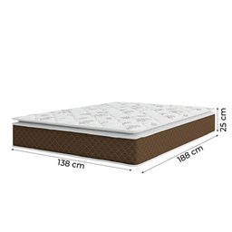 Colchão Casal UMAFLEX Umaflex Molas Ensacadas Pillow Top Martino 138x188x25 - Suporta Até 120kg Por Pessoa - 2
