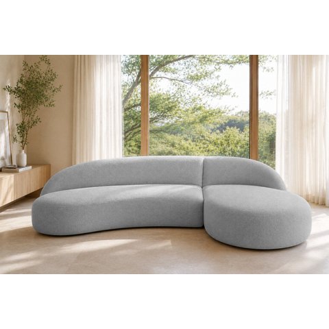 Sofá 290cm para Sala de Estar Cinza Aiko