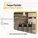 Ver imagem 3 de Kit 3 Bancos Quadrado Junco Argila para Bancada Alta Cozinha Área Gourmet Bistrô Piscina Bar