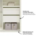 Ver imagem 6 de Guarda Roupa 2 Portas de Correr 2 Gavetas 179cm 100% MDF Branco/Off White Brilho