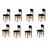 Kit 8 Cadeiras em Madeira Maciça Elisa para Sala de Jantar Preto - 1